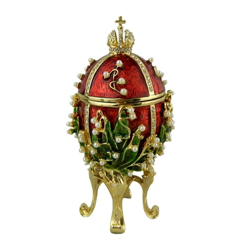 Vintage trinket boxes/Faberge rosebud egg figurine