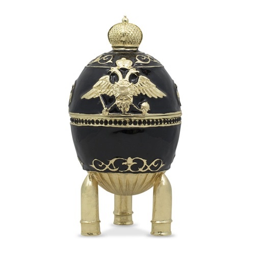 Faberge egg trinket jewel box russian coat of arms