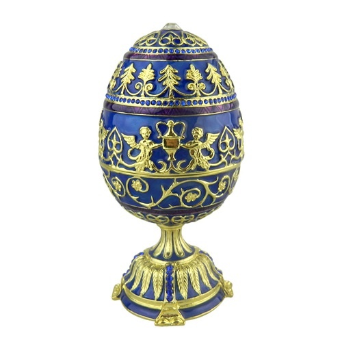 Russian decorative faberge egg trinket jewel box