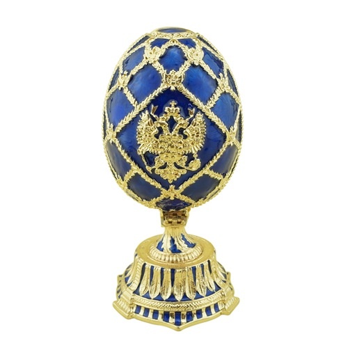 Faberge egg trinket box russian coat of arms