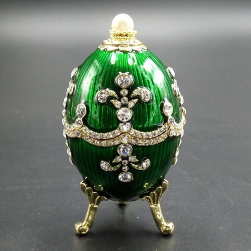 Green decorative faberge egg/Trinket jewel box