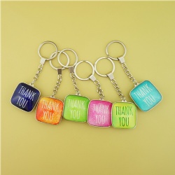 Square Dome Glass Keychain - Thank You