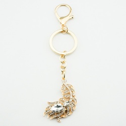 Jeweled  Peacock Feather Key Chain