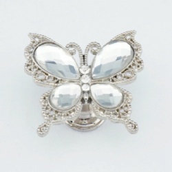 Crystal Butterfly Cabinet Knob