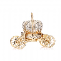 Crystal Royal Carriage Trinket Box  | Metal Ornament