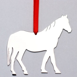 Custom Engraved Metal Horse Ornament