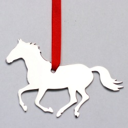 Metal Horse Ornament with Custom Engraving