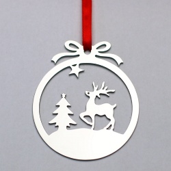 Metal Christmas Tree Ornament with Custom Engraving