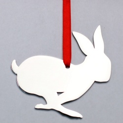 Metal Bunny Ornament for Christmas Tree