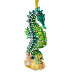 Enamel Sea Horse Christmas Ornament