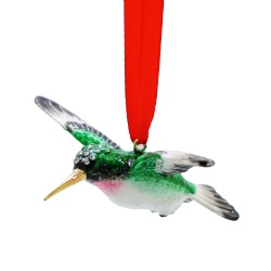 Enamel Hummingbird Christmas Ornament