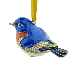 Enamel & Jeweled Bird Holiday Ornament