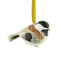 Enamel & Jeweled Bird Holiday Ornament