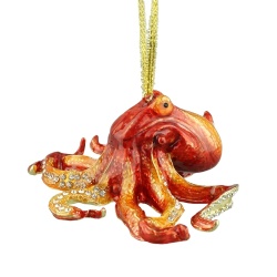 Enamel Octopus Holiday Ornament