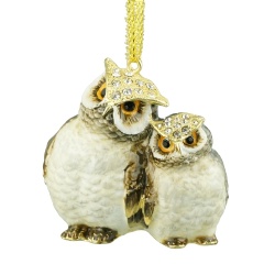 Enamel Owl Holiday Ornament