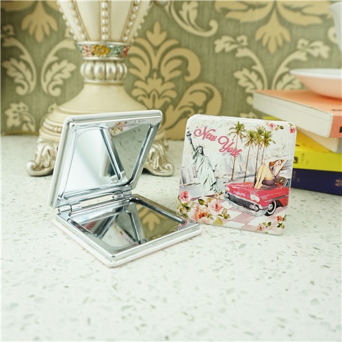 PU compact mirror/square compact mirror