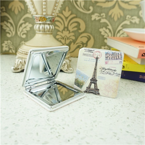 PU compact mirror/cheap premium gift