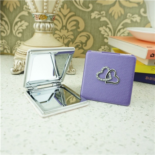 PU compact mirror/fancy compact mirror folded makeup mirror