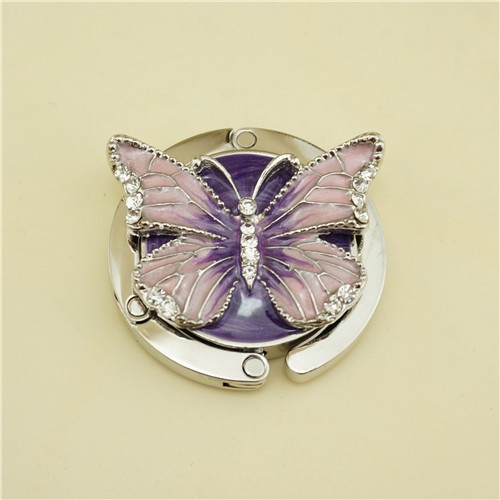 Metal bag hanger / enamel butterfly