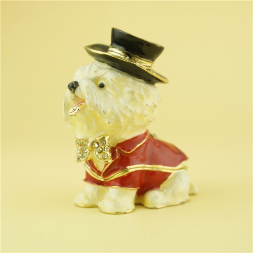 Pewter jewelry box / Funny gifts animal dog jewelry box