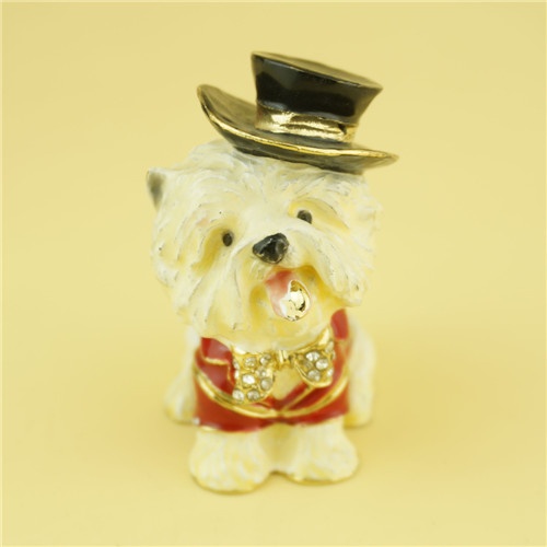 Pewter jewelry box / Funny gifts animal dog jewelry box