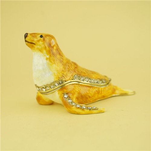 Pewter jewelry box / Sea world series sea lion jewelry box