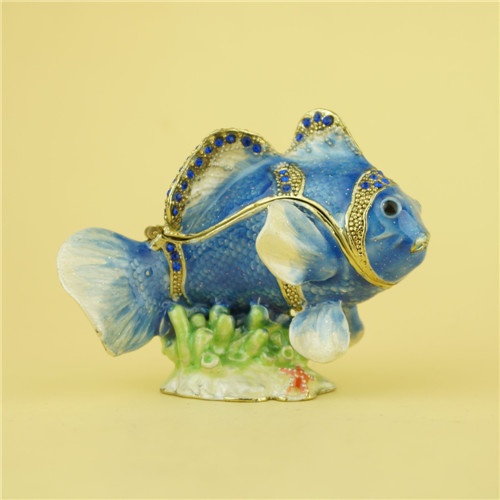 Pewter jewelry box / Beautiful fish shape home decoration