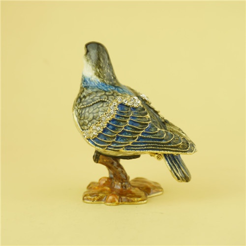 Pewter jewelry box / Beautiful bird jewelry box
