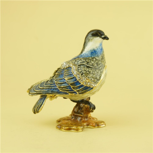 Pewter jewelry box / Beautiful bird jewelry box