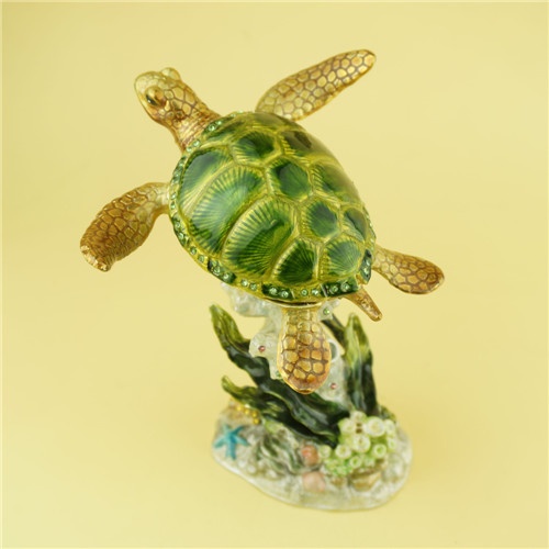 Pewter jewelry box / Baby sea turtle pewter jewelry box