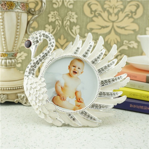 Metal photo frame / Crystals Swan photo frame