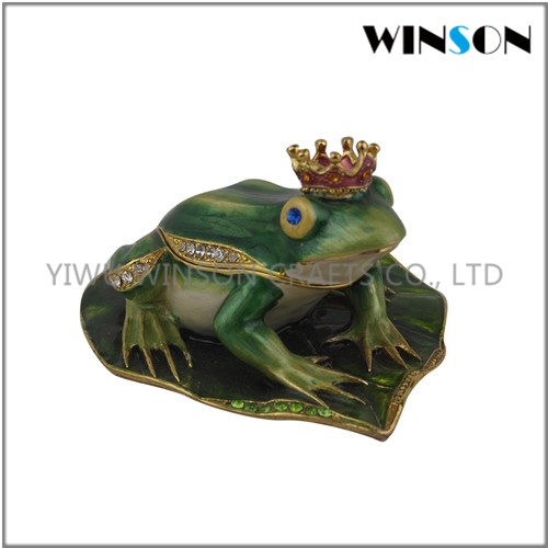 Pewter Jewelry Box / Crytals Frog Jewelry Box