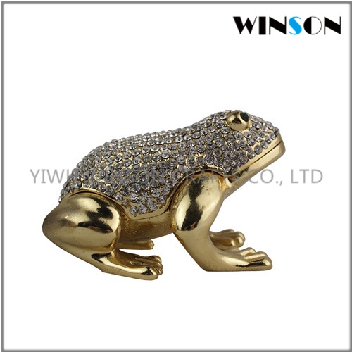 Pewter Jewelry Box / Crytals Frog Jewelry Box