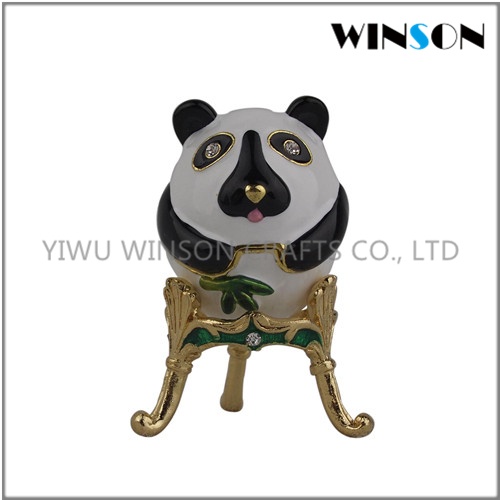 Pewter Jewelry Box / Crytals Panda Jewelry Box